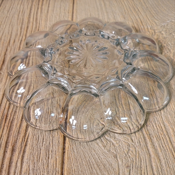 Vintage Anchor Hocking Deviled Egg 10" Server Plate in Presence Clear. - Picture 2 of 3
